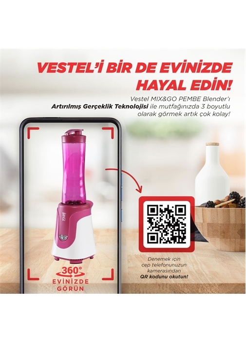 Vestel Mix&Go Pembe Blender