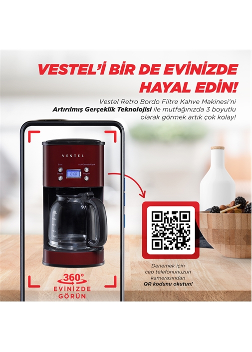 Vestel Retro Bordo Filtre Kahve Makinesi