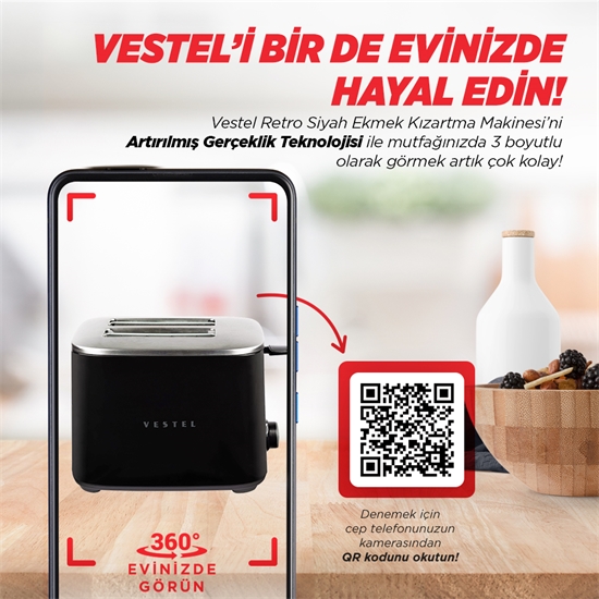 Vestel RETRO SİYAH Ekmek Kızartma Makinesi