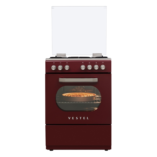 Vestel SF 8400 Retro Bordo 4 Gözü Gazlı A Enerji Sınıfı Solo Fırın