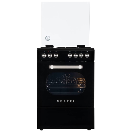 Vestel SF 8400 Retro Siyah 4 Gözü Gazlı A Enerji Sınıfı Solo Fırın 