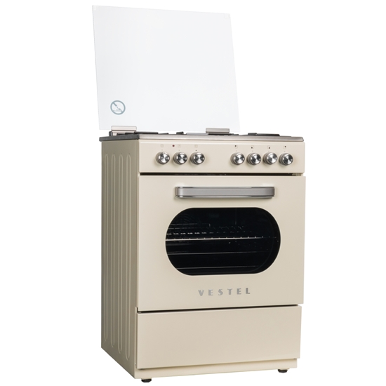 Vestel SF 8400 Retro Bej 4 Gözü Gazlı A Enerji Sınıfı Solo Fırın