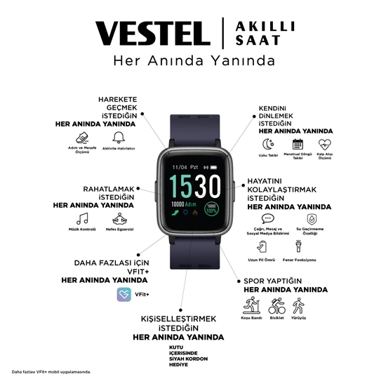 Vestel Akıllı Saat Mavi